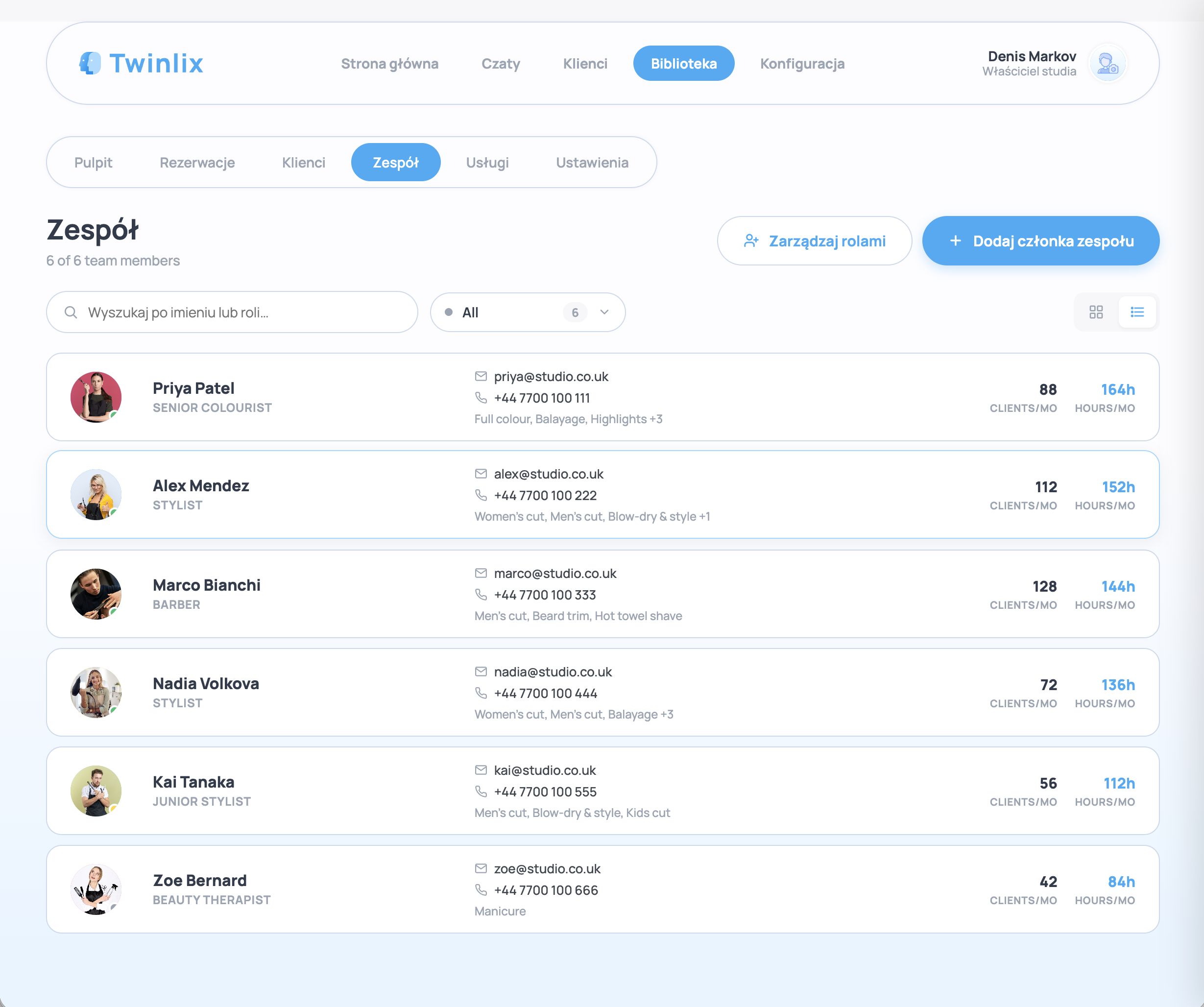 Lista personelu