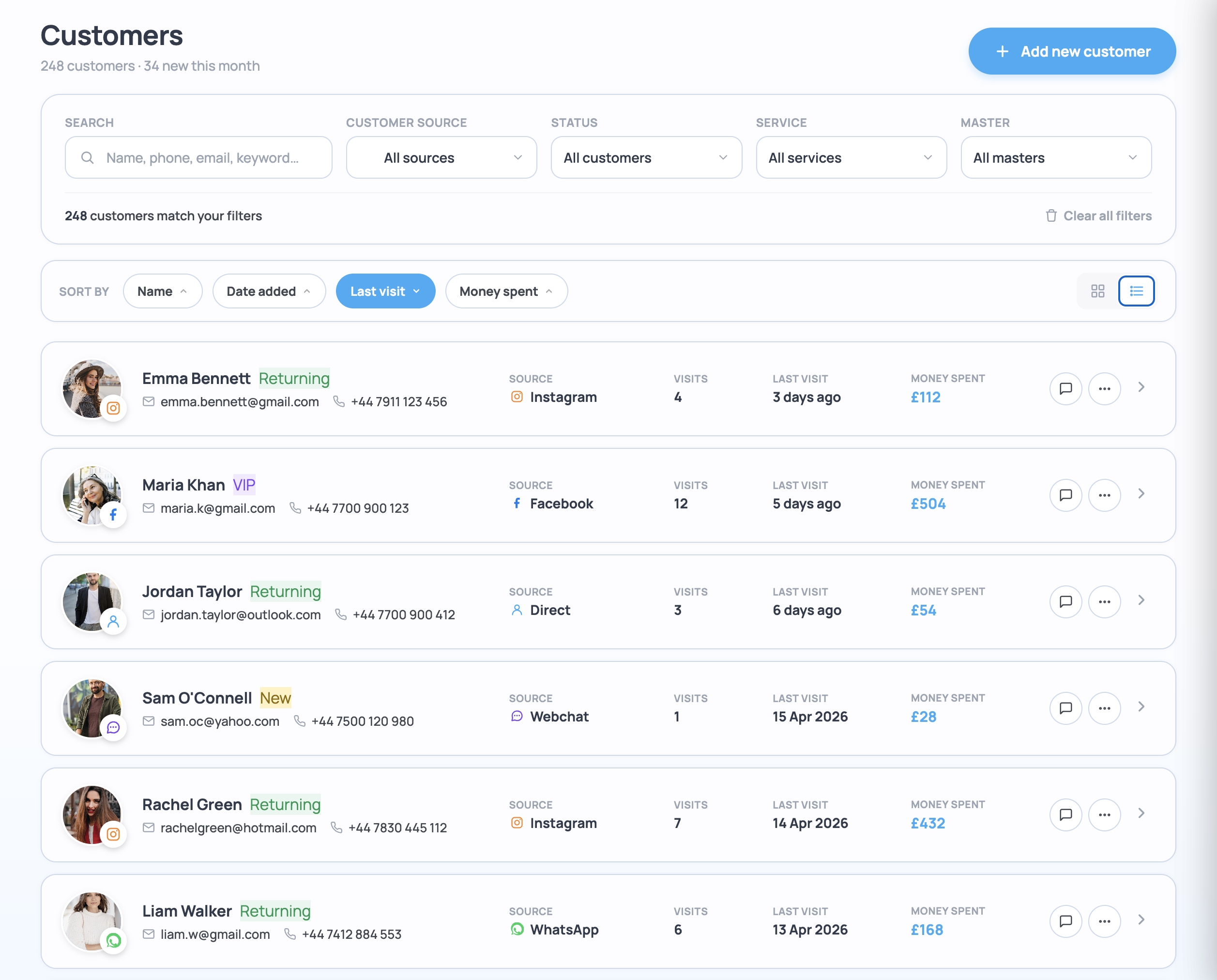 Customer List